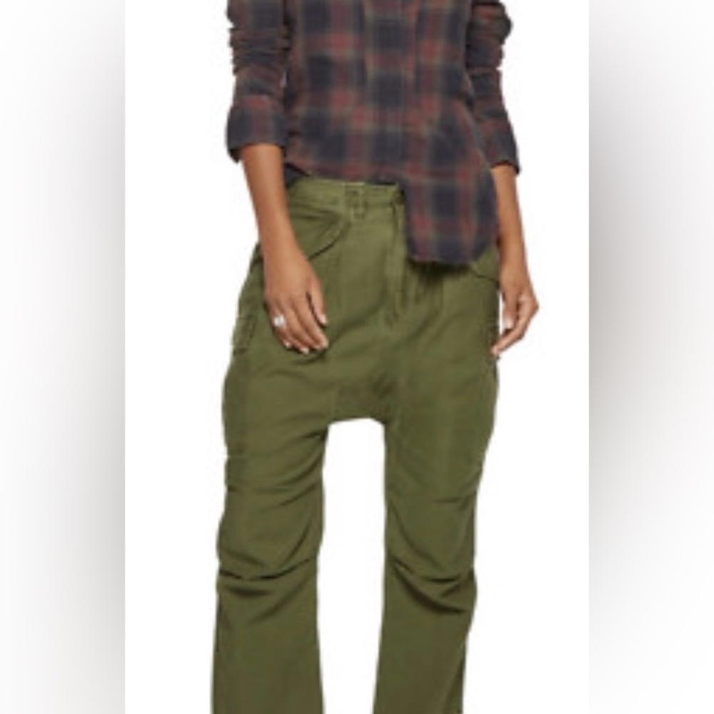 R13 Japanese Cotton Army Green Cargo Harem Pants by
GOOP NWOT